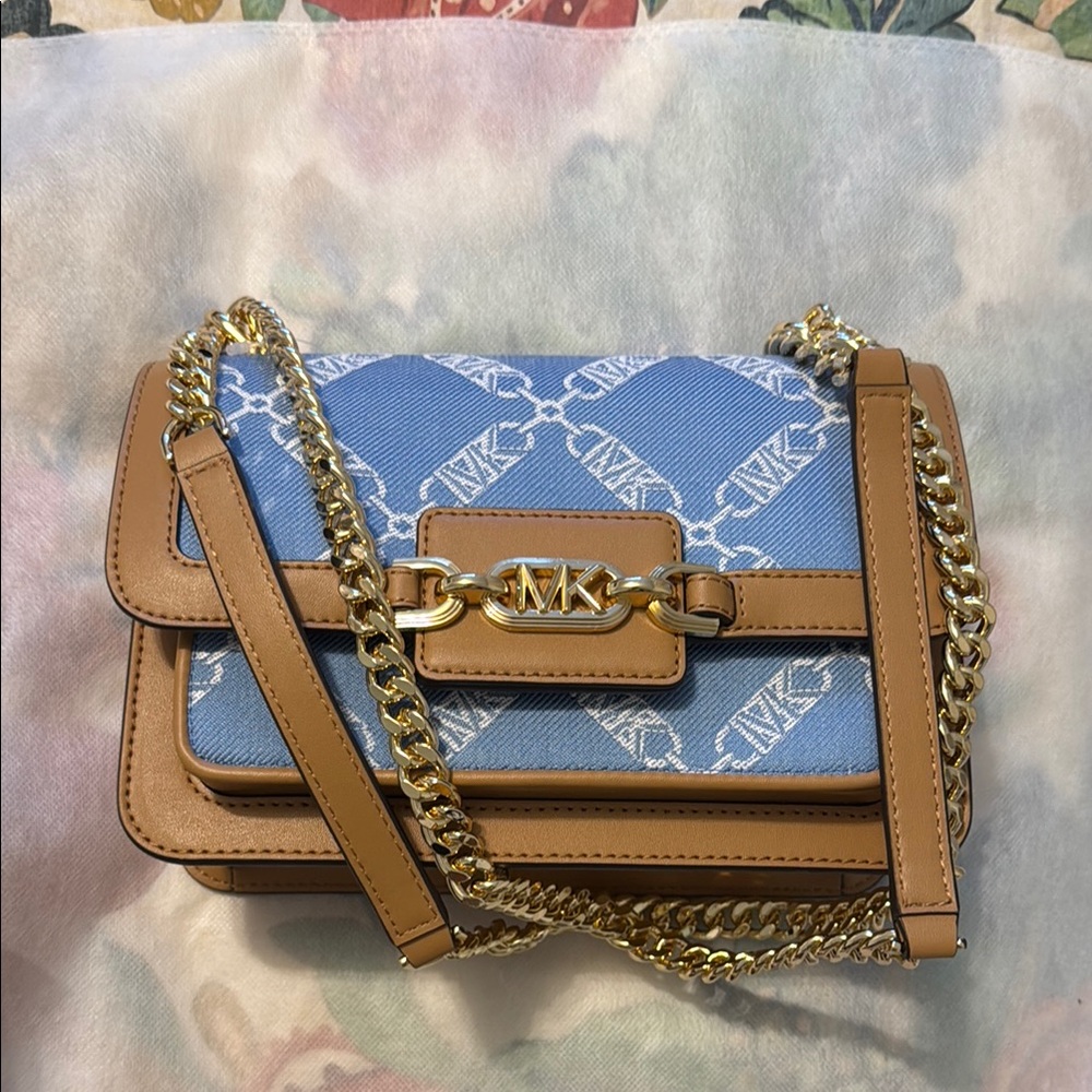 Michael Kors Blue and Tan Women's Bag